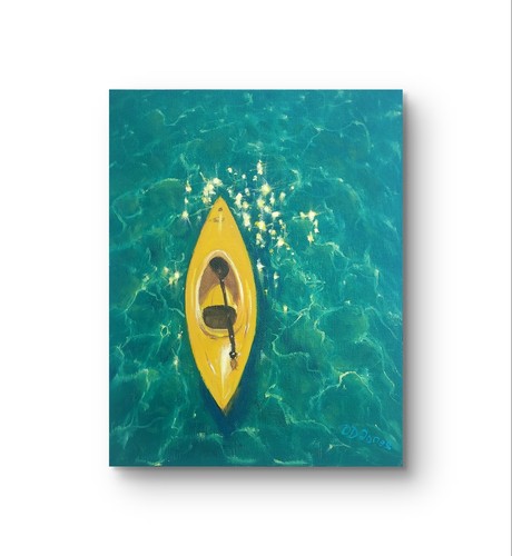 Seascape oil painting yellow - seascape,
