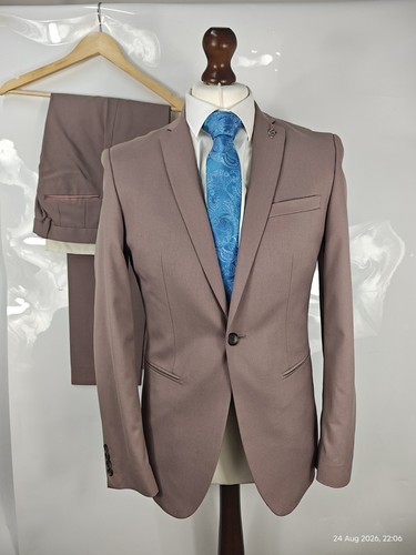Next men pink piece suit - pink,