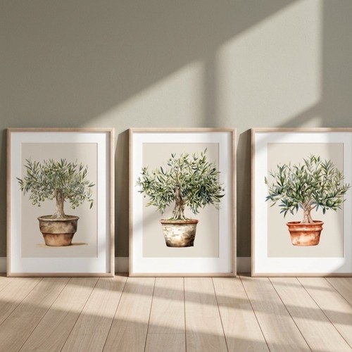 Set olive tree art - olive,