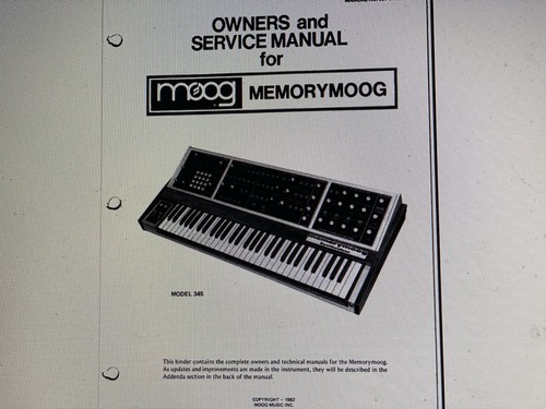 Moog memorymoog service manual - memorymoog,