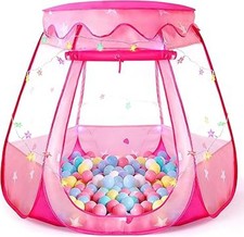 Pop Up Princess Tent with Colorful Star Lights, New but scruffy box
