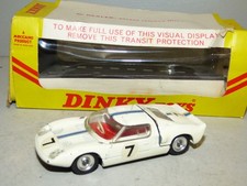 Dinky Toys 215 Ford GT 40 Racing car white, No. 7 with satin black base plate
