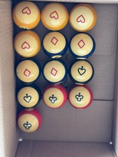 Vintage Aramith Belgium Poker Pool Balls Rare 13 Balls 