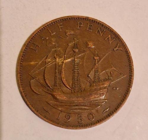 Free 1950 half penny elizabeth - half,