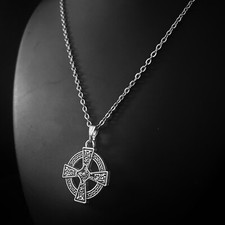 Unisex Vintage Look Silver Christian Medieval Pendant Necklace Jewellery Gift UK