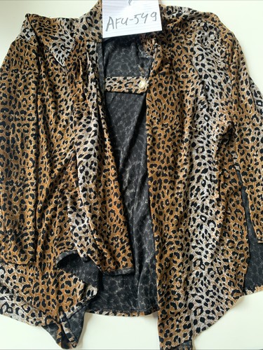 Brown leopard print open front - leopard,