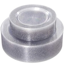 120PCS Silver Plastic Plates