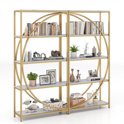 Tier white bookshelf - 5-tier,
