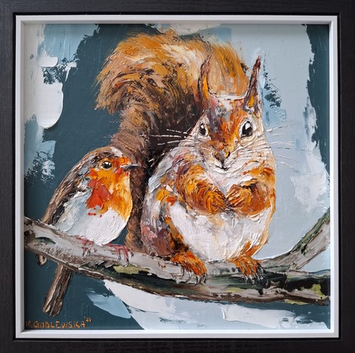 Squirrel robin portrait - &,
