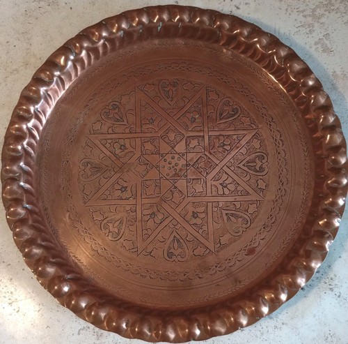Vintage copper tray - copper, pressed