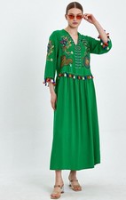 Embroidered Tiered Midi Dress