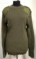 British Military Issue Army Olive Green Drab Round Neck Heavy Jumper Jersey