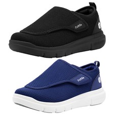 FitVille Men Extra Wide Fit Diabetic Shoes Easy Close Orthopedic Slippers Adjust