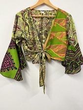 Green boho hippie top - hippie, v
