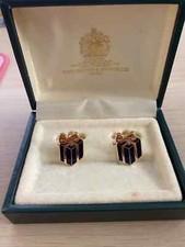 Genuine Vintage Toye Kenning & Spencer Cufflinks Blue Presents Boxed