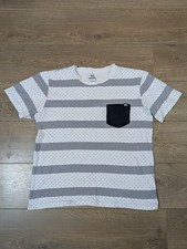 Vintage 00s Ecko Unltd Patterned T Shirt Chest Pocket Medium White Black