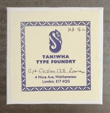 Letterpress Type - 12pt Caslon