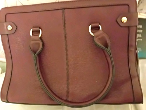 Burgundy pebbled faux - faux, leather