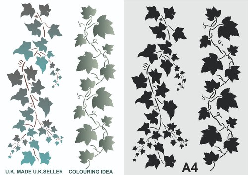 Ivy stencil border pair - stencil,