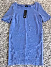 F&F Lilac Textured Shift Dress UK 6 / XS Short Sleeve Lined Pastel Purple BNWT