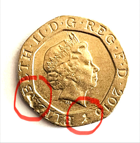 Rare mint errors - rare, 20p