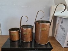 Vintage Copper measuring jugs - Antique Brass - 2 Pint, 1 Pint, 1/2 Pint