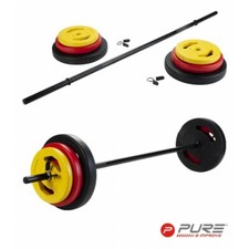 Pure2Improve - 20Kg Barbell Home Gym Fitness Equipment - WAS £64.99 NOW £44.99!