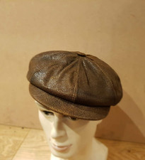 MENS LEATHER NEWSBOY CAP 8