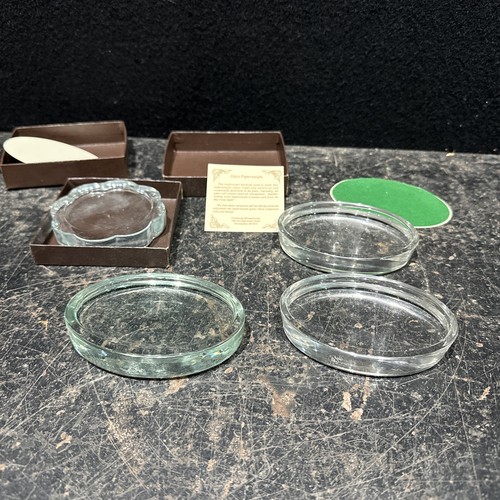 Vintage glass paperweights - x4,