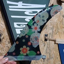 10" Mexican Skull Calavera Longboard Fin Day Of The Dead Surfboard Fiberglass 