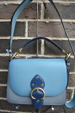 NWT $550 Coach C2595 Azure Blue Colorblock Leather Shoulder Bag grey gray 