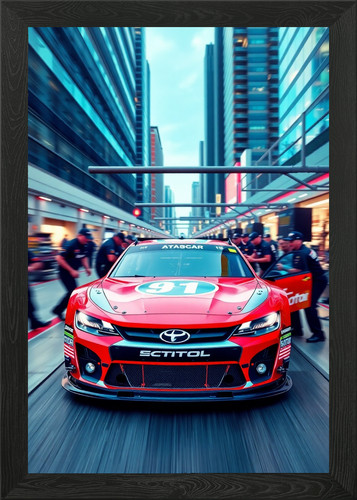 Nascar stock car pit - nascar, framed