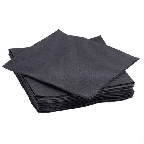 Black serviette napkins - black,