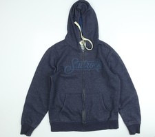 Saltrock Men's Blue Full Zip Hoodie Medium Fleece Lined