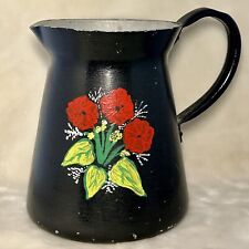 Barge-ware Metal Jug 6pt Canal Hand Painted Floral Design Folk Art Canal Boat
