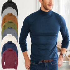 MENS ROLL NECK LONG SLEEVE COTTON TOP POLO NECK TURTLE NECK BNWT
