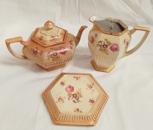 Antique art deco ivory blush - art,