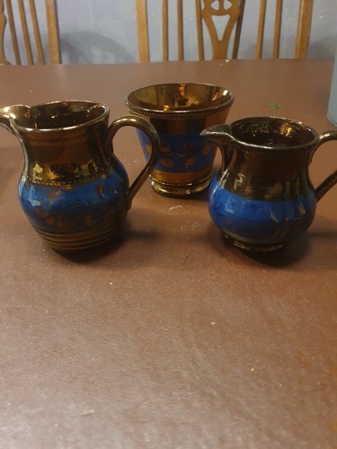 Vintage copper lustre jug and - jug,