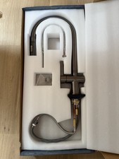 Pull Out JTP Kitchen Tap - Single Lever Brushed Black Metal Modern Deck Mounted