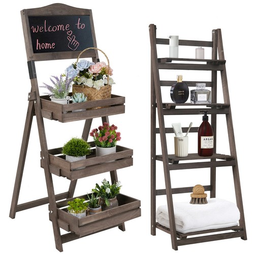 Tier wooden ladder shelf - 3/4,