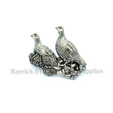 ONE PEWTER BADGE FOR WALKING STICK MAKING BRACE OF GROUSE