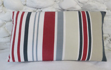 Cushion Cover, Striped, Cranberry, Slate,  Laura Ashley Fabric, 56cm x 29cm