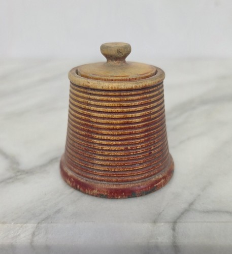 Antique wooden treen spice - antique, jar