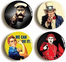 WORLD WAR PROPAGANDA BADGE BUTTON PIN SET (Size is 1inch/25mm diameter) WW2 WW1