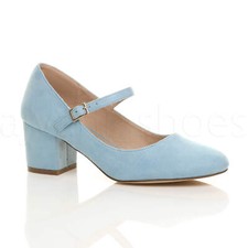 WOMENS LADIES MID BLOCK HEEL