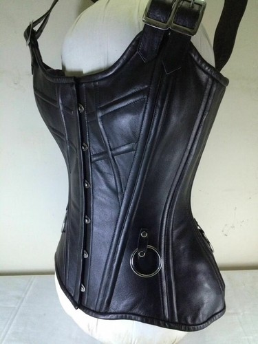 Ladies leather corset laced - leather,
