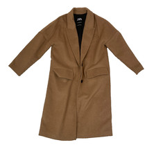 Zara Longline Camel Smart Classic Oversized Coat Women's Size Medium M