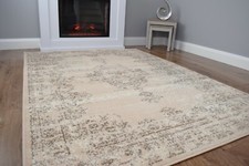 New Modern Traditional Faded Grey Gold Rug Large Small Living Room Mat Cheap UK
