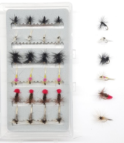 Hackle dry flies box - dry,