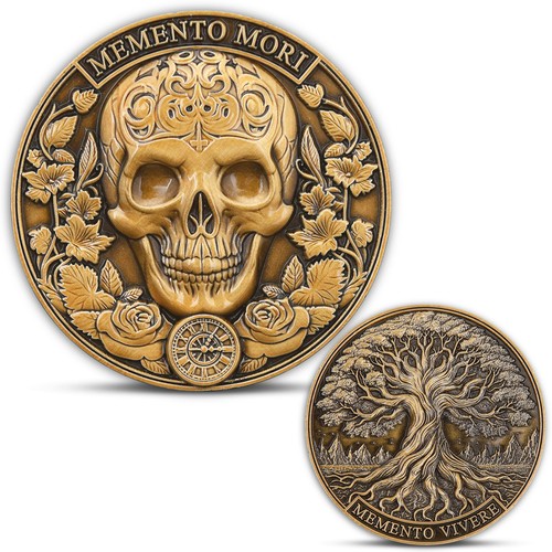 Memento mori coin - memento, skull